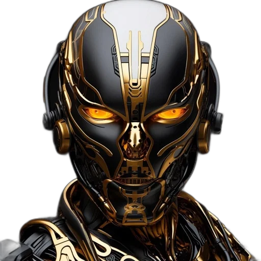robot, mask, face, comic book art transparent PNG cut-out
