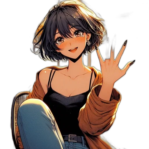 jacket, dress, weapon, face transparent PNG cut-out