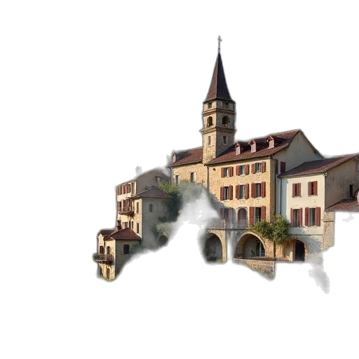 building, concept art, photorealistic, 3d render transparent PNG cut-out