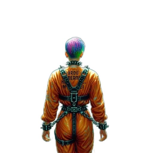 jacket, robot, mask, hair transparent PNG cut-out