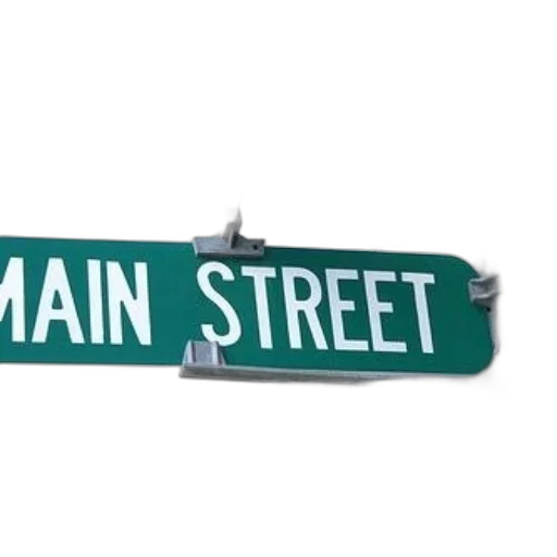 3d render, city street, green, street transparent PNG cut-out