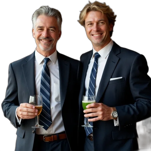 staff, two, men, standing transparent PNG cut-out