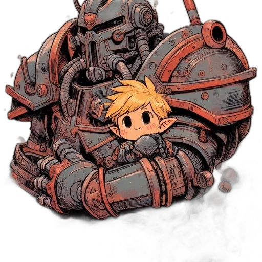 weapon, robot, concept art, pixel art transparent PNG cut-out