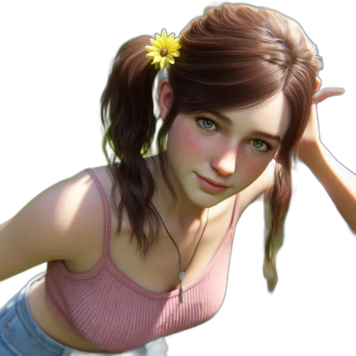 face, staff, flower, jewelry transparent PNG cut-out