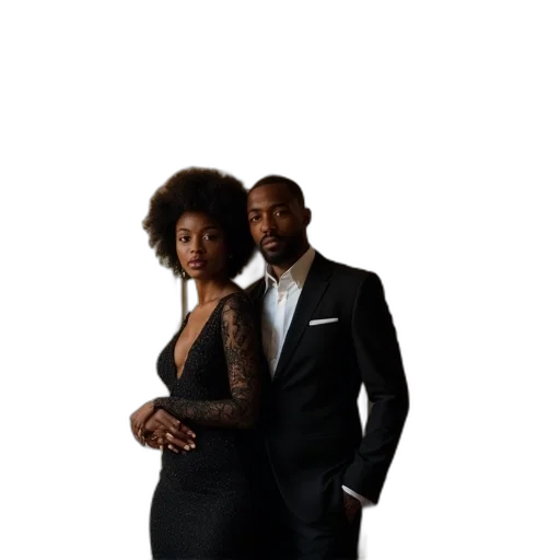 dress, jacket, black, couple transparent PNG cut-out