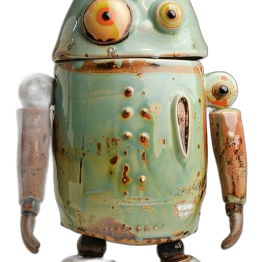 robot, staff, mask, creature transparent PNG cut-out