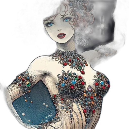 jewelry, dress, fantasy art, concept art transparent PNG cut-out