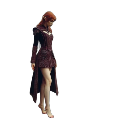dress, jacket, 3d render, concept art transparent PNG cut-out