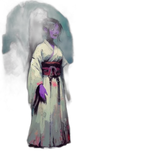 dress, staff, mask, creature transparent PNG cut-out
