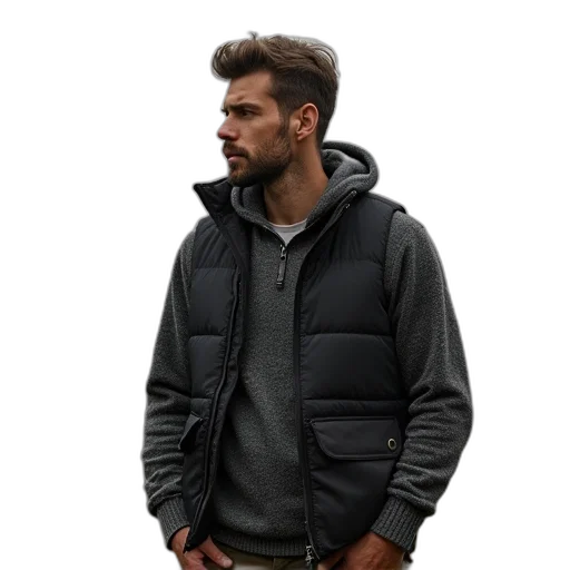 jacket, face, 3d render, cyberpunk transparent PNG cut-out