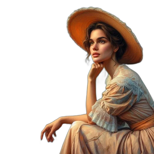 hat, dress, face, crown transparent PNG cut-out