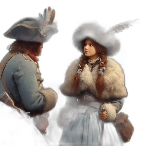 hat, jacket, face, staff transparent PNG cut-out