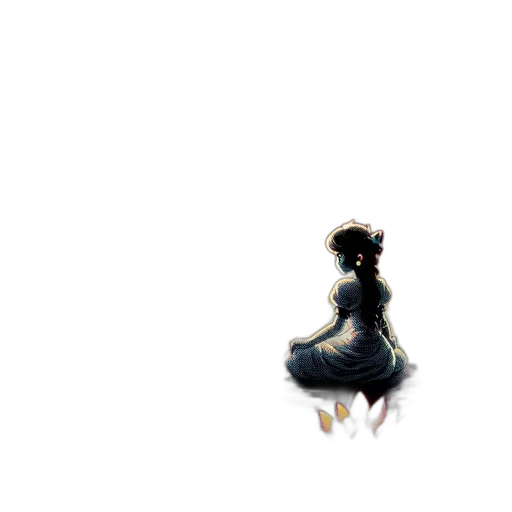 dress, crown, hair, creature transparent PNG cut-out