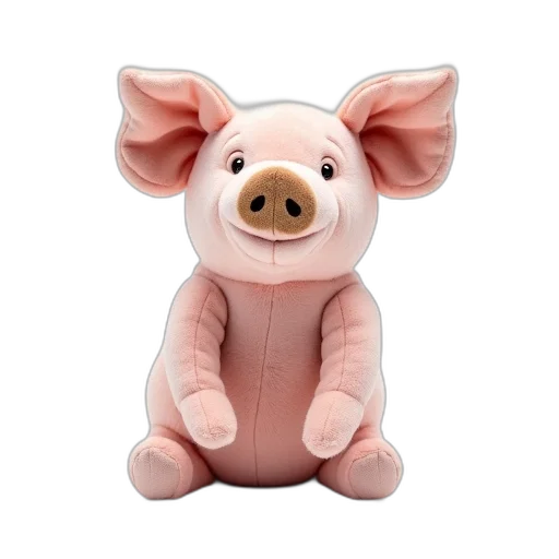 animal, 3d render, stuffed, pig transparent PNG cut-out