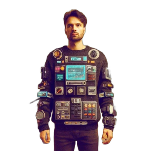jacket, robot, cyberpunk, concept art transparent PNG cut-out