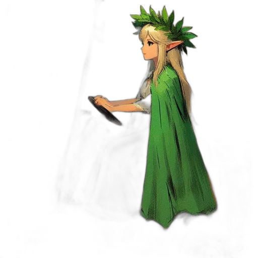 dress, staff, crown, dragon transparent PNG cut-out