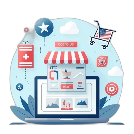 icons, internet, shopping, flat transparent PNG cut-out