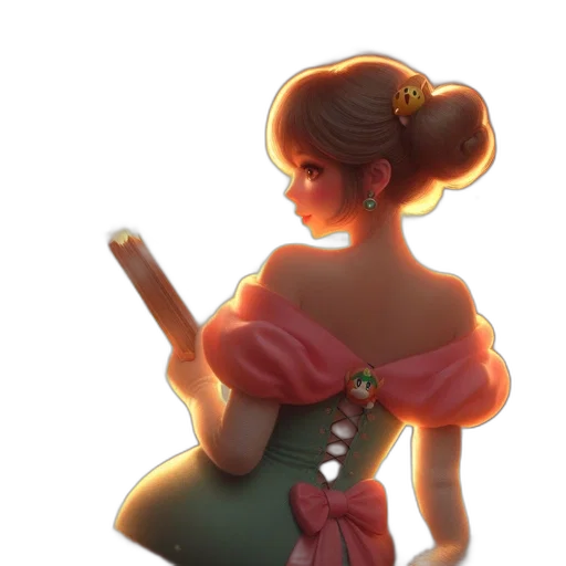 dress, staff, jewelry, weapon transparent PNG cut-out