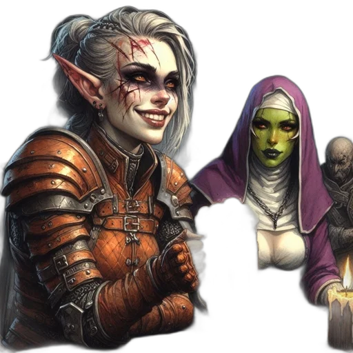 concept art, fantasy art, comic book art, 3d render transparent PNG cut-out