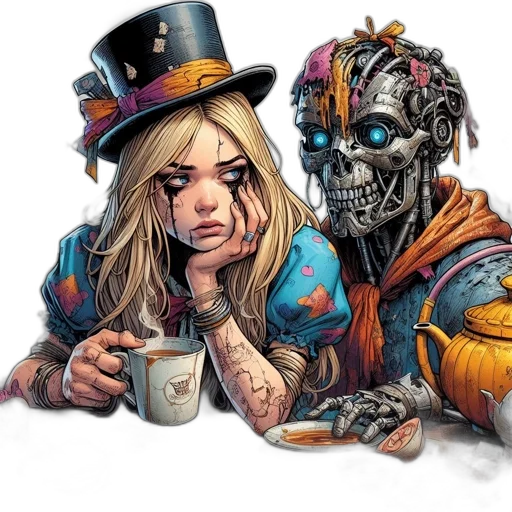 robot, mask, face, comic book art transparent PNG cut-out