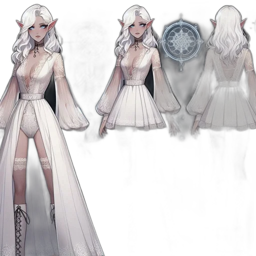 dress, staff, concept art, fantasy art transparent PNG cut-out