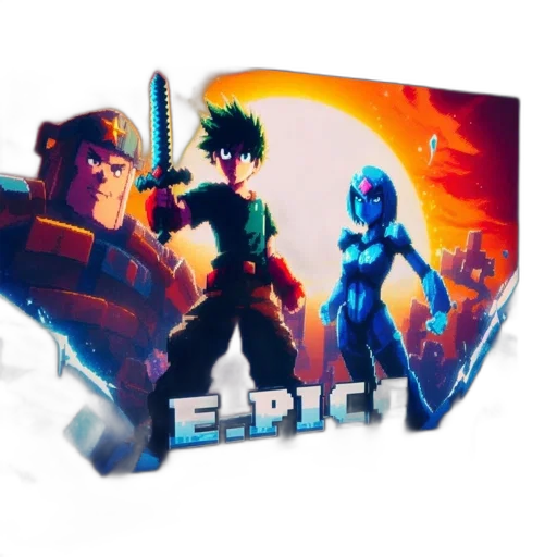 concept art, comic book art, pixel art, fantasy art transparent PNG cut-out