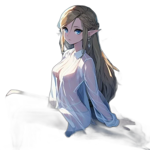 dress, staff, creature, crown transparent PNG cut-out