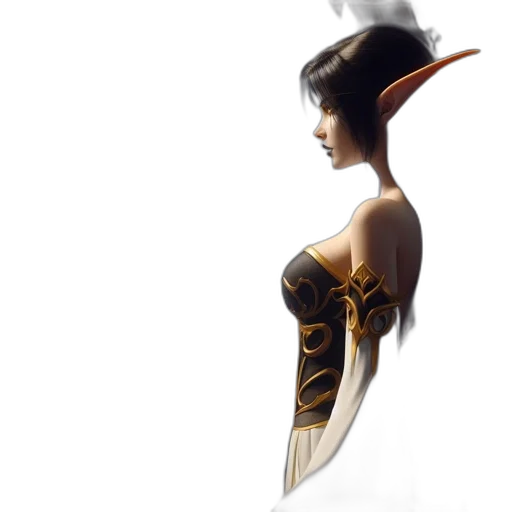 dress, staff, dragon, hat transparent PNG cut-out