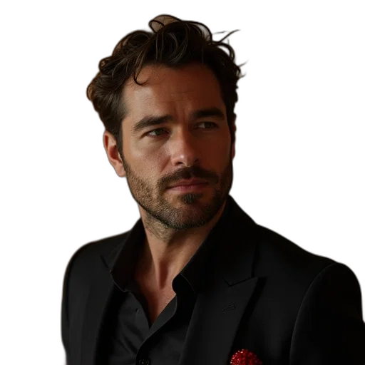 jacket, staff, hair, face transparent PNG cut-out
