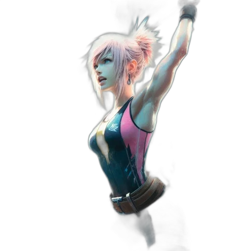 hair, weapon, staff, robot transparent PNG cut-out