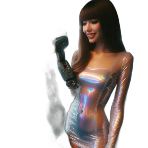 dress, robot, weapon, concept art transparent PNG cut-out