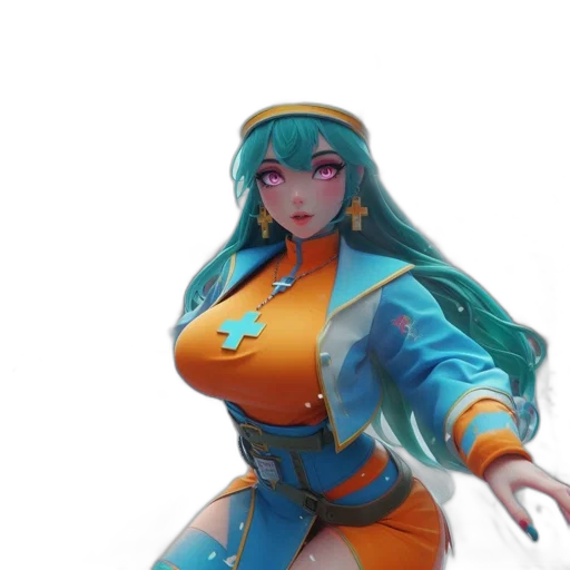 dress, robot, weapon, staff transparent PNG cut-out
