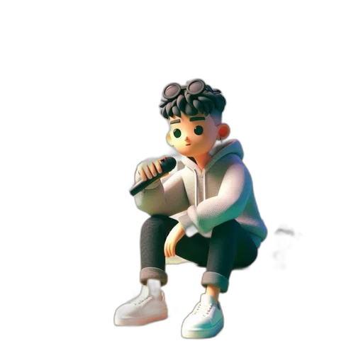 jacket, robot, staff, creature transparent PNG cut-out