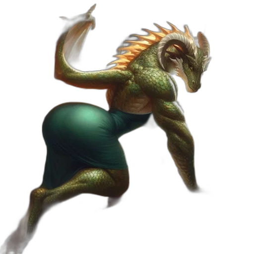 dragon, creature, animal, staff transparent PNG cut-out