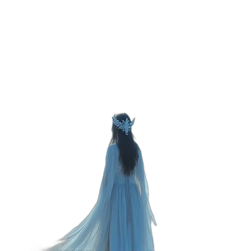 dress, hair, crown, creature transparent PNG cut-out