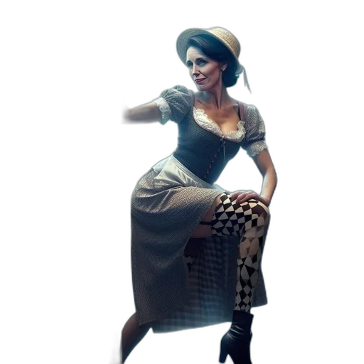 dress, hat, staff, concept art transparent PNG cut-out