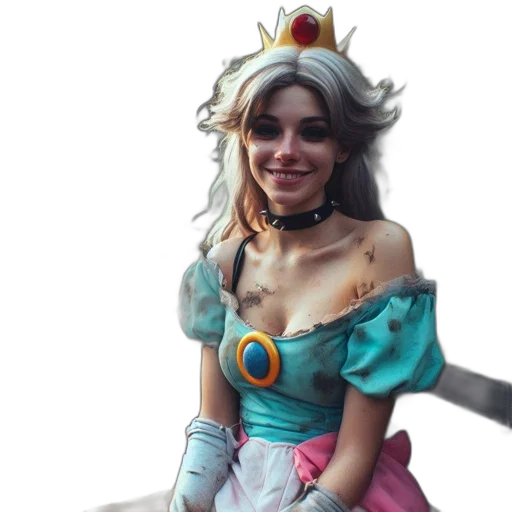 crown, dress, staff, face transparent PNG cut-out