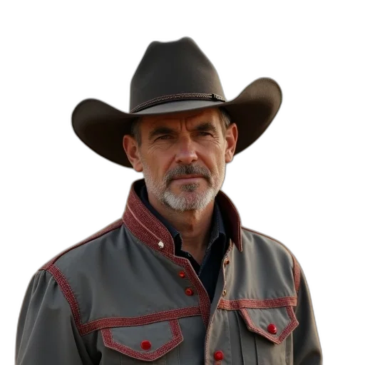 jacket, hat, staff, animal transparent PNG cut-out