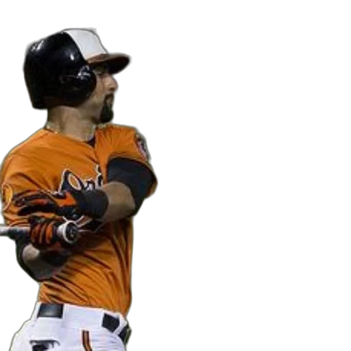 baseball, player, orange, jersey transparent PNG cut-out