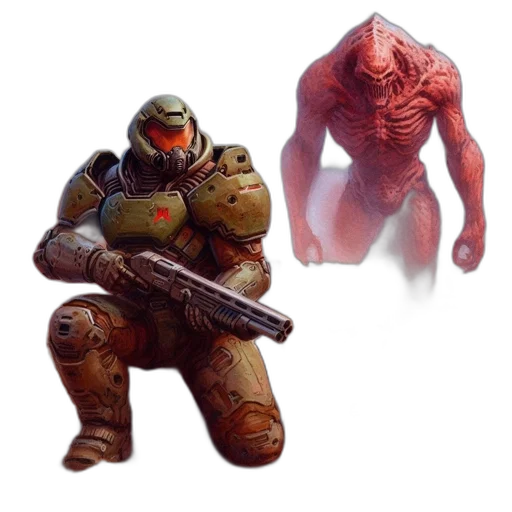 creature, robot, concept art, 3d render transparent PNG cut-out