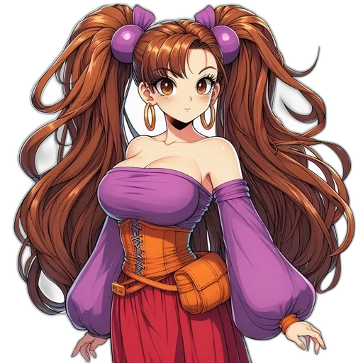 dress, hair, staff, crown transparent PNG cut-out