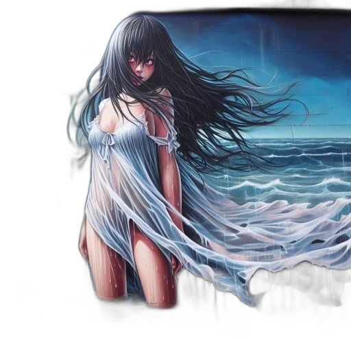 dress, hair, concept art, fantasy art transparent PNG cut-out