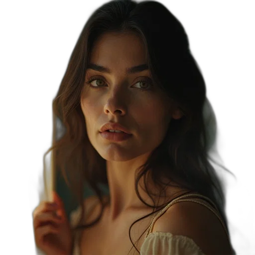 face, staff, dress, weapon transparent PNG cut-out