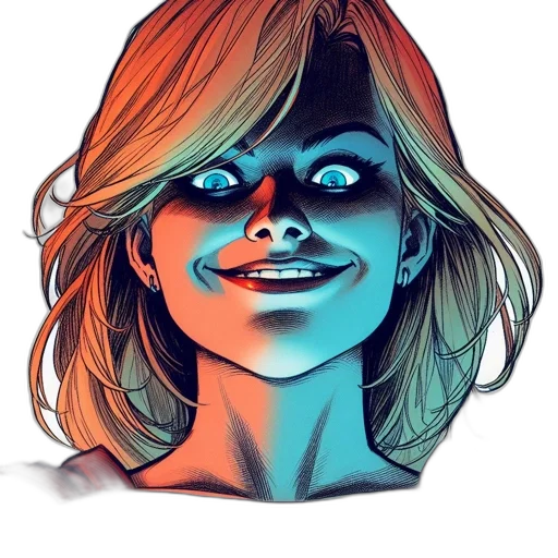 face, mask, robot, comic book art transparent PNG cut-out