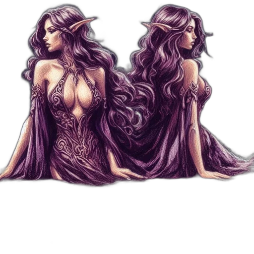 dress, hair, fantasy art, concept art transparent PNG cut-out