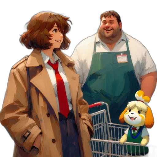 jacket, staff, robot, concept art transparent PNG cut-out