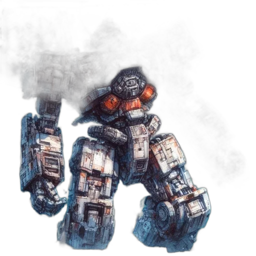 robot, weapon, concept art, watercolor transparent PNG cut-out