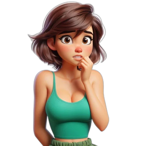 dress, face, jewelry, cartoon transparent PNG cut-out
