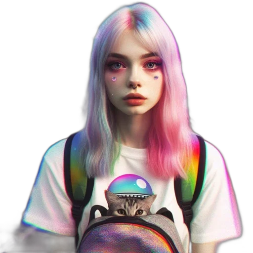 hair, face, creature, jacket transparent PNG cut-out