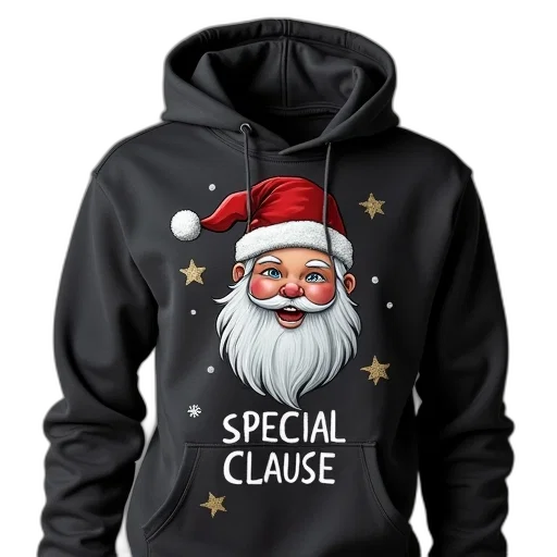 charcoal, hoodie, sweatshirt, santa transparent PNG cut-out